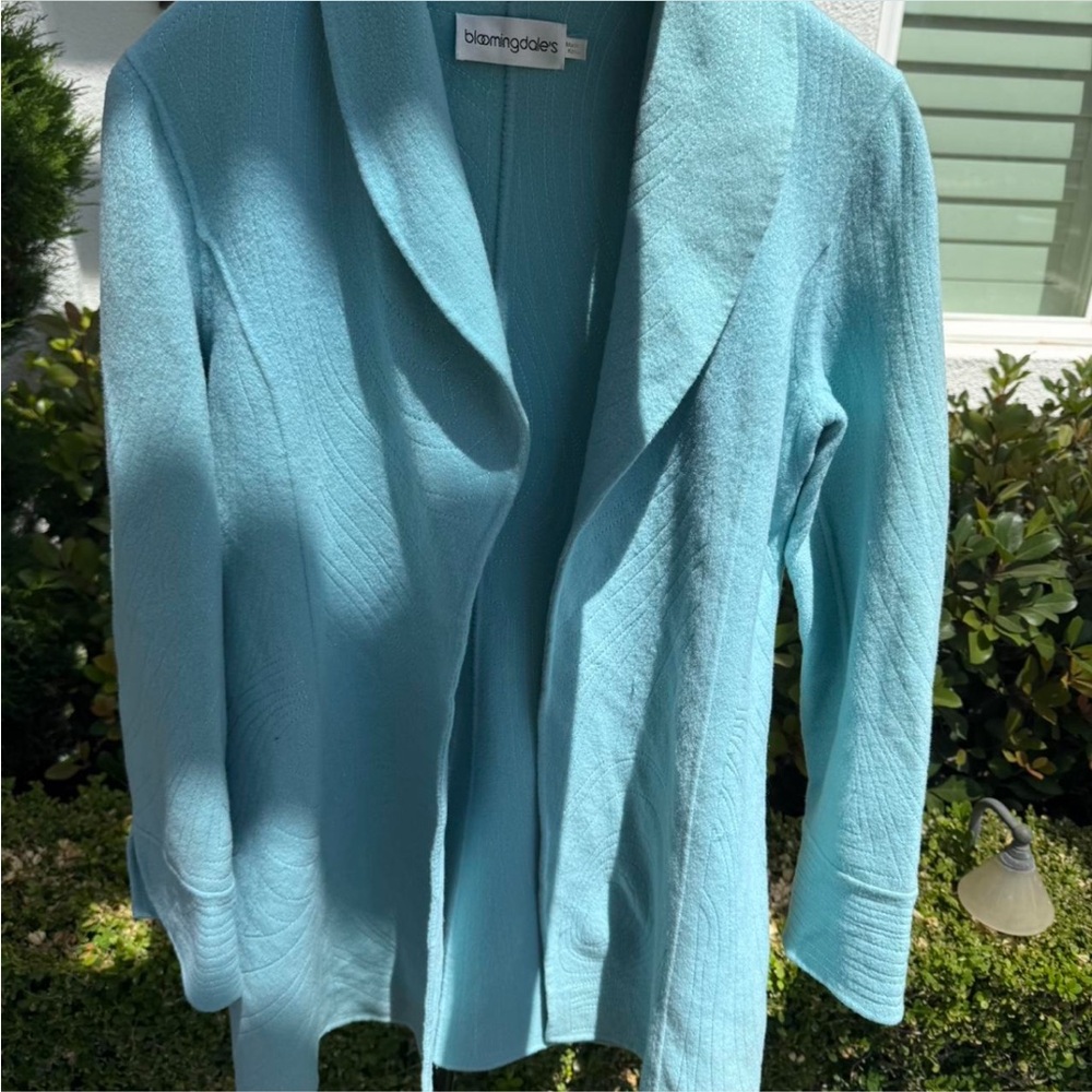 Bloomingdale's Teal Wool Fabric